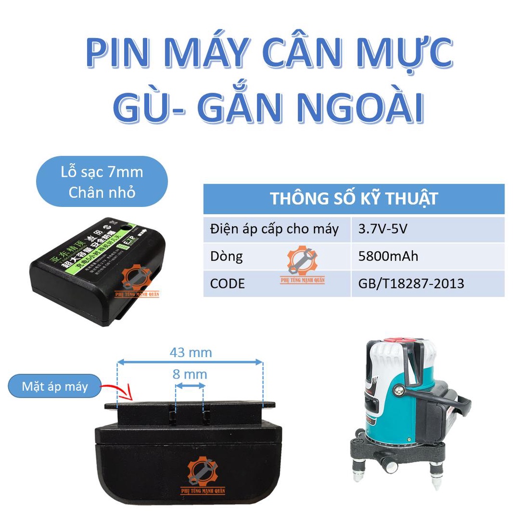Pin máy cân mực / Pin máy laser/pin máy bắn cốt- pin gắn trong - pin gắn ngoài