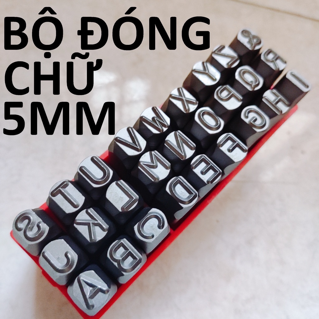 Bộ đóng chữ và số 5mm/ 3mm/ 4mm/ 6mm/ 8mm, chất liệu thép, đóng trên kim loại