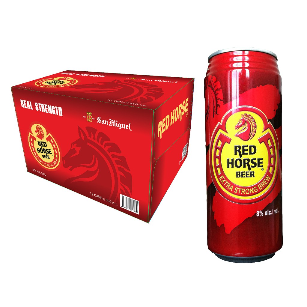 Thùng 12 lon bia San Miguel Red Horse lon 500ml