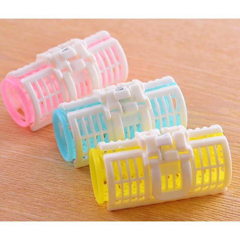 Set 3 lô cuốn tóc nhựa kẹp gài màu pastel xinh xắn (2 size lớn nhỏ tuỳ chọn)