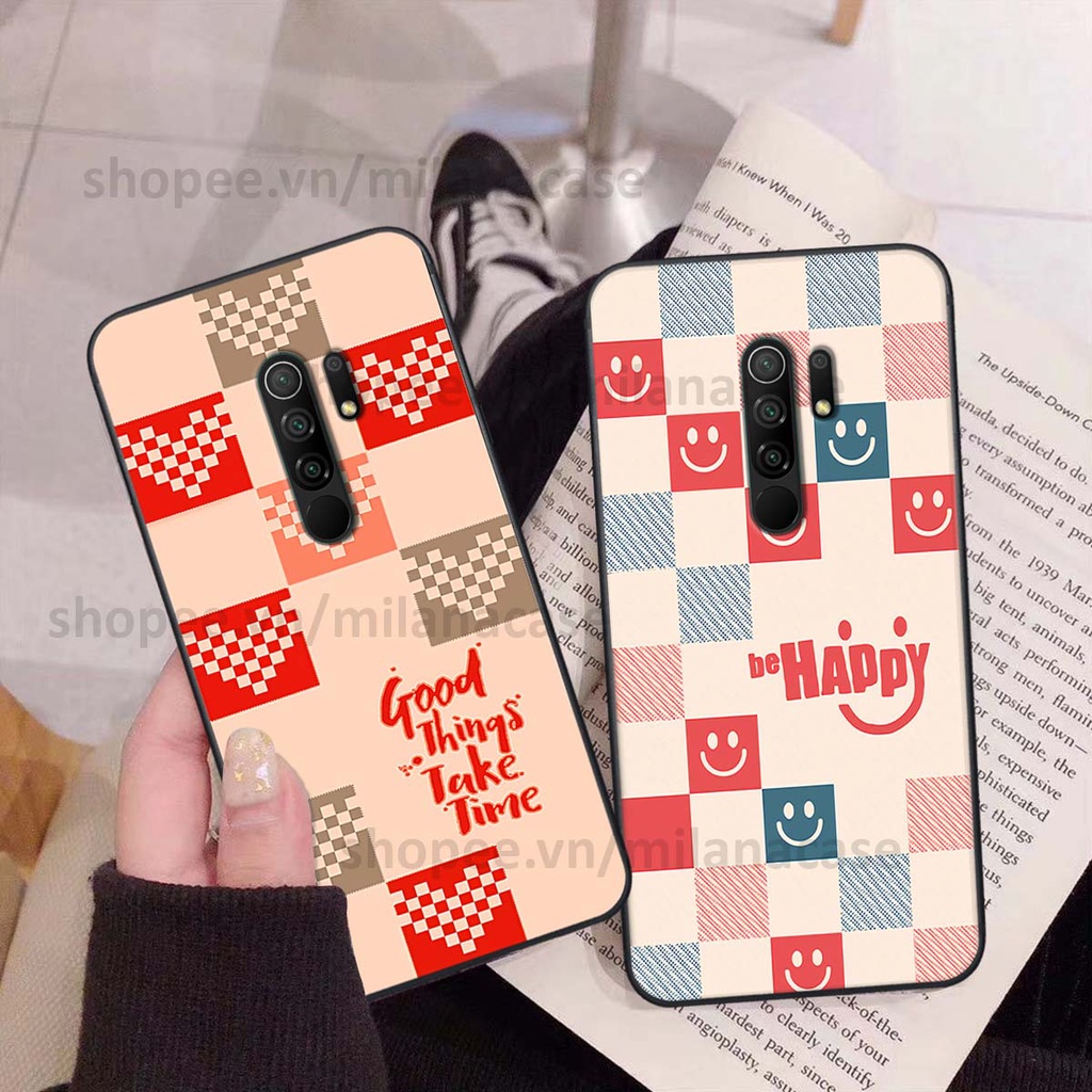 Ốp Xiaomi Redmi 9 caro họa tiết nhiều màu sắc siêu đẹp thời trang cá tính