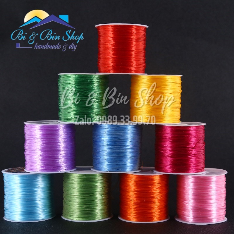 Cuộn Dây Cước Thun Lụa Co Giãn Nhiều Màu Xỏ Chuỗi Làm Vòng Đeo Tay