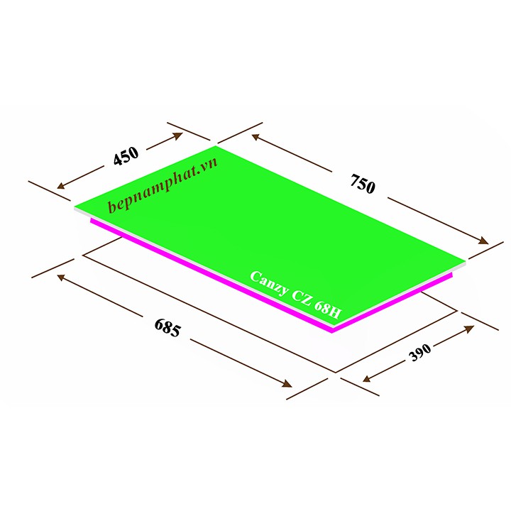Bếp gas âm hồng ngoại Canzy CZ 68H Hàng chính hãng
