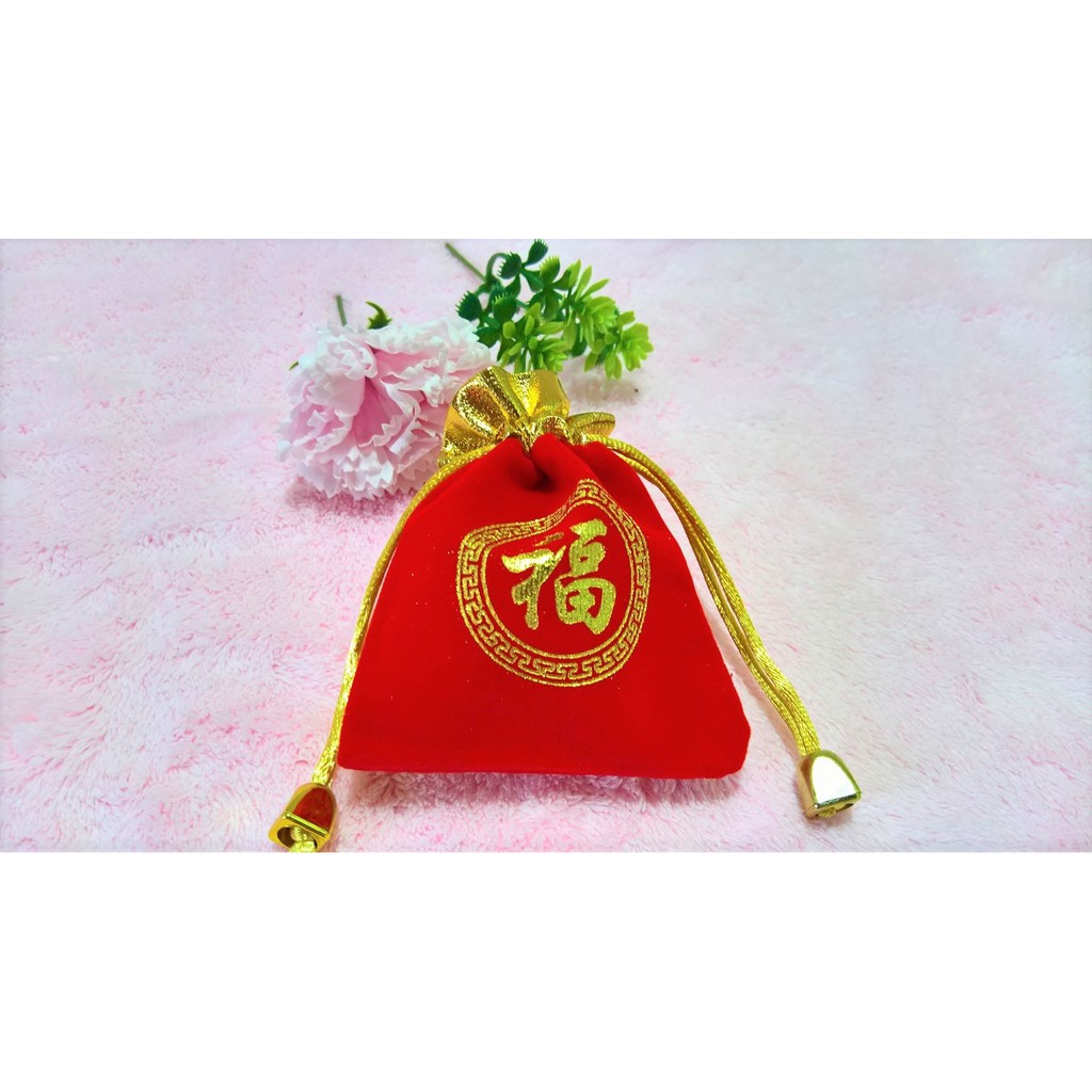 [COMBO 10 TÚI] Túi NHUNG ĐỎ viền VÀNG