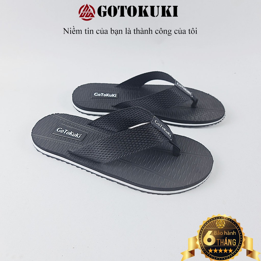 Dép kẹp nam xỏ ngón thời trang GoToKuKi 5 màu tuyệt nét siêu nhẹ D-7703
