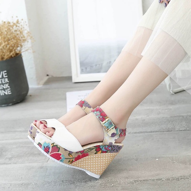 Dép nữ đế xuồng hoa đủ màu xjnh xjnh