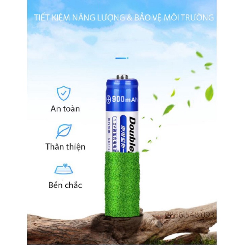 [Có bảo hành] Bộ 4 pin sạc AAA900mAh chính hãng Doublepow Cam Kết Dung Lượng Thật