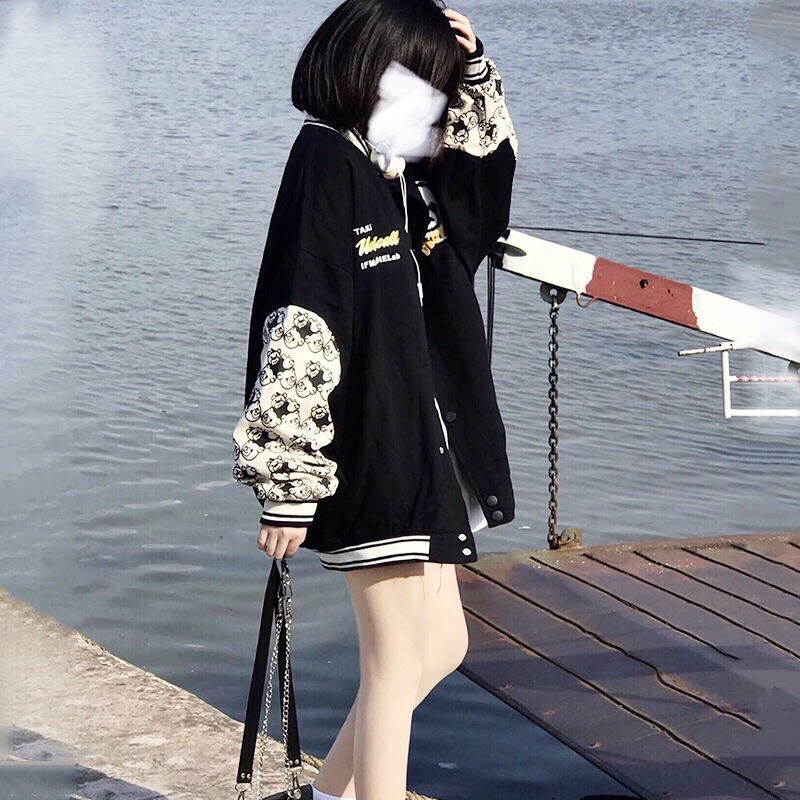 [RẺ VÔ ĐỊCH] Bomber gấu trúc thêu phối tay ulazaang (kèm ảnh thật) | BigBuy360 - bigbuy360.vn