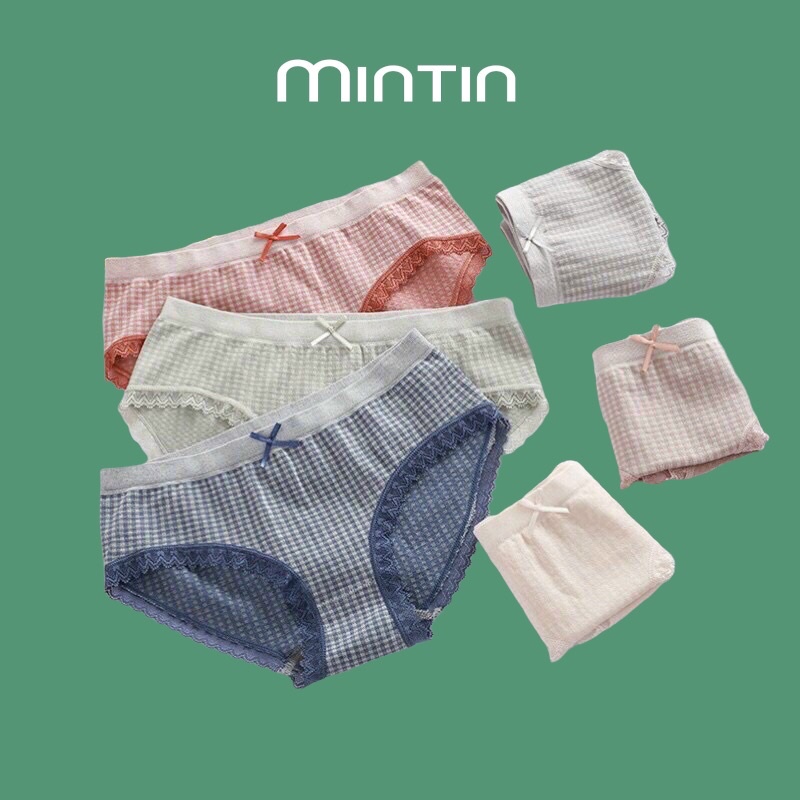 Quần lót Dệt kim Dễ thương Siêu êm ,Quần lót không đường may kẻ sọc bằng chất liệu cotton
