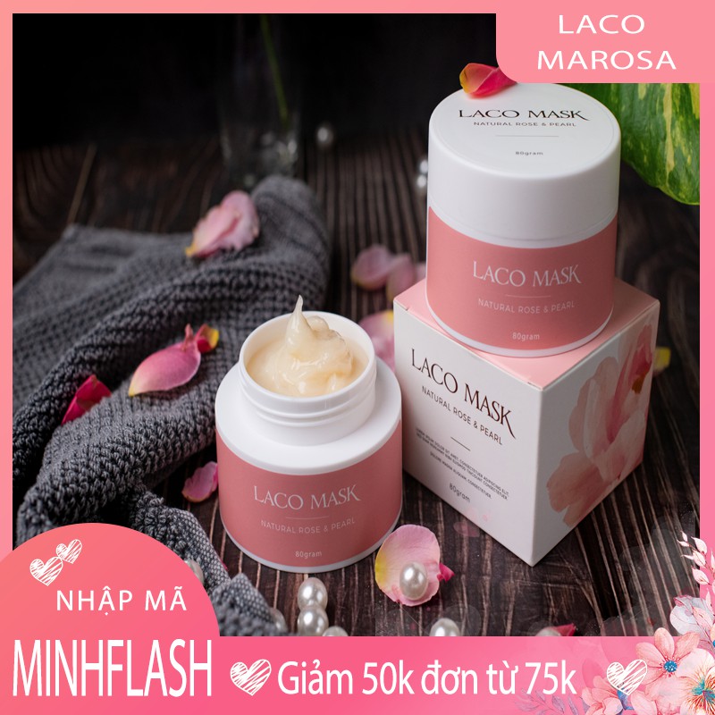 [Mã ⚡MINHFLASH⚡ giảm 50K đơn 75k] Mặt nạ dưỡng da Laco mask – Nature Rose & Pearl nuôi dưỡng làn da trắng hồng mịn màng