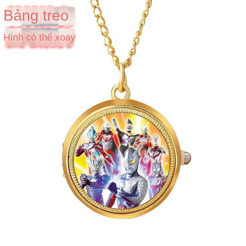 ✹♨✤Phim hoạt hình trẻ em hình ảnh hoạt hình xoay đồng hồ treo tường Diga Ultraman cậu bé học sinh tiểu học lật đồng hồ v