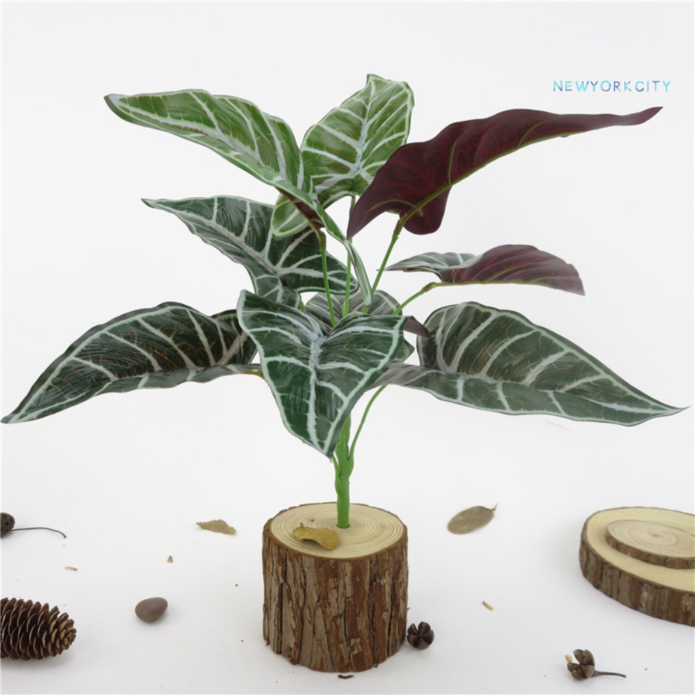1 Nhánh Lá Alocasia Nhân Tạo Trang Trí Nhà Cửa, Văn Phòng