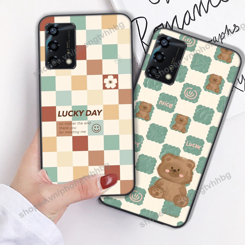 Ốp lưng Oppo A54 / A74 / A94 / A95 trái tim gấu thể thao , smile mặt cười cực cute