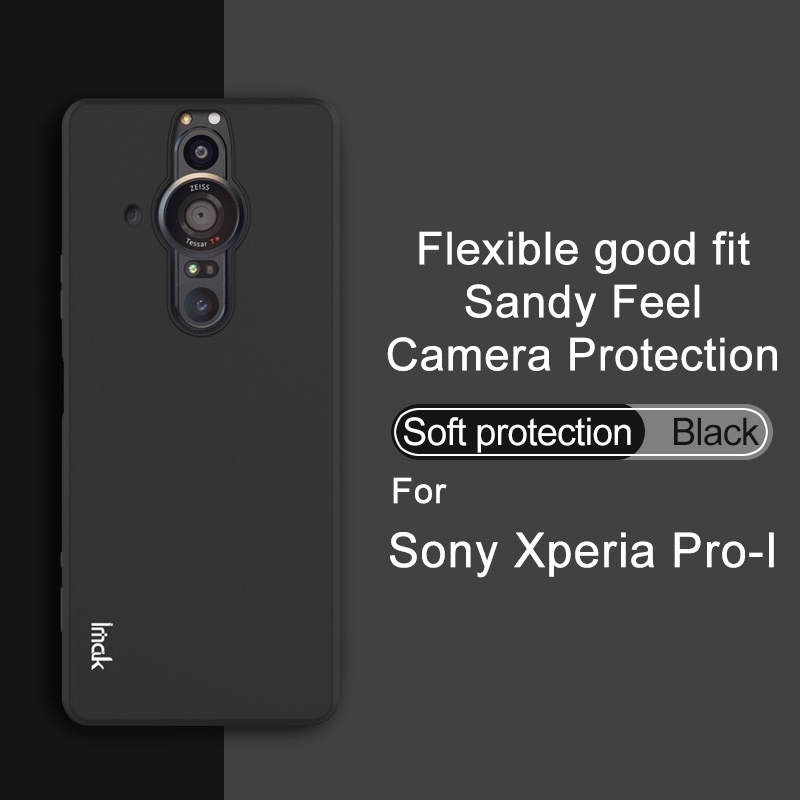 Ốp điện thoại Imak silicon TPU mềm nhám siêu mỏng có lỗ gắn dây đeo cho Sony Xperia Pro-I XQ-BE62 XQ-BE42