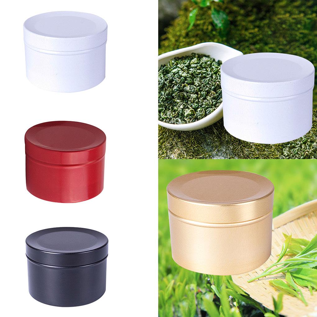Hộp Thiếc Mini Hình Tròn Đựng Trà 50ml