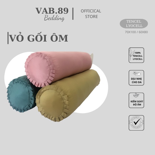 Vỏ Gối Ôm Lụa Tencel Lyocell Thiên Nhiên Trơn Màu Basic Cao Cấp,Bao Gối, Áo Gối Ôm Người Lớn Khóa Kéo Size 70x100,60x80