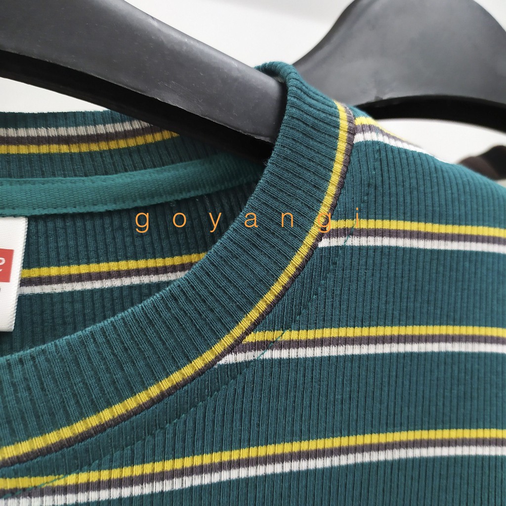 Áo len gân tay dài form rộng trễ vai nam nữ đều mặc được