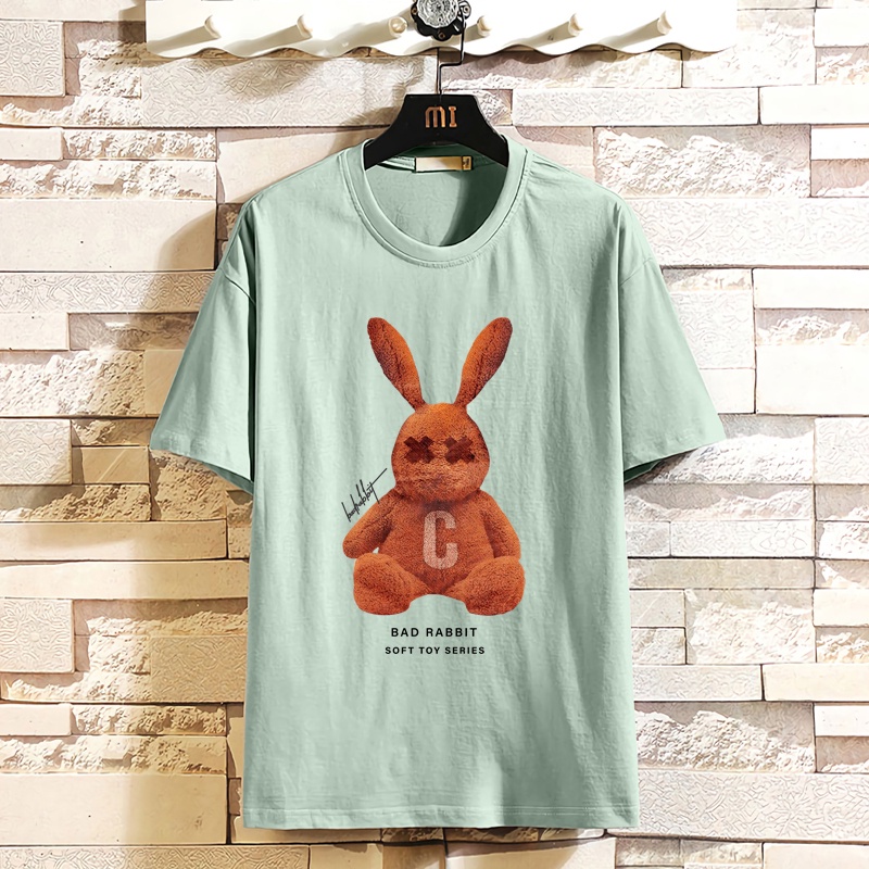 Áo phông nam nữ, áo thun nam nữ tay lỡ form rộng in hình thỏ C siêu sang chất cotton mềm mịn thoáng mát