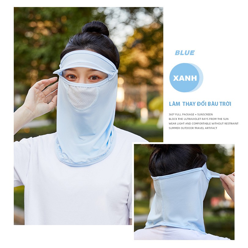 Khẩu trang Ninja che kín mặt chống nắng vải Cotton có KÍNH chống tia cực tím  MÙA HÈ - chống gió - bụi - sương mù