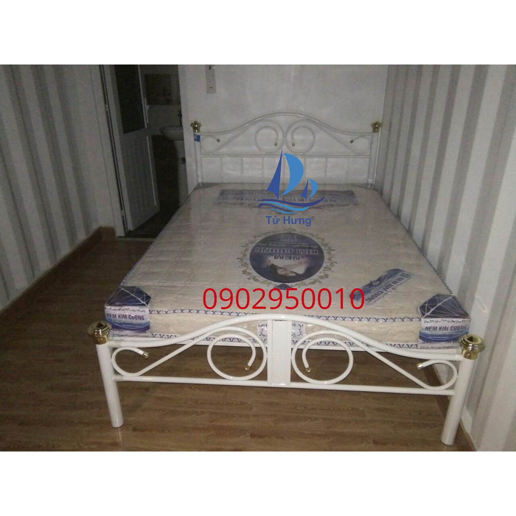 Giường sắt xuất khẩu TH01 giường sắt đẹp sắt đẹp sắt dày cứng cáp size 1m6x2m
