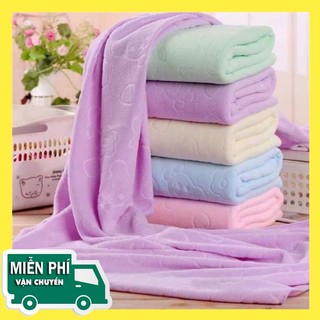 Khăn Tắm Xuất Nhật Họa Tiết Gấu In Chìm Khổ Lớn 1m4 x 70cm dq8