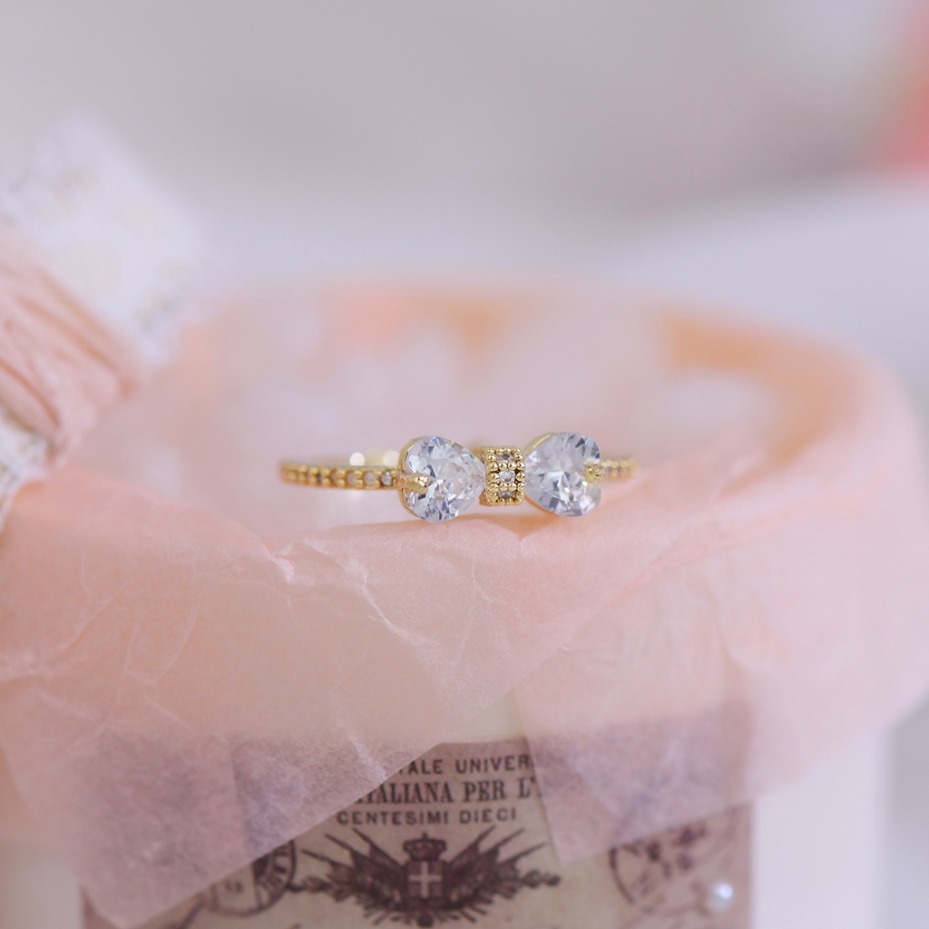 Nhẫn Hở Mạ Vàng 18 Đính Đá Zircon Thời Trang