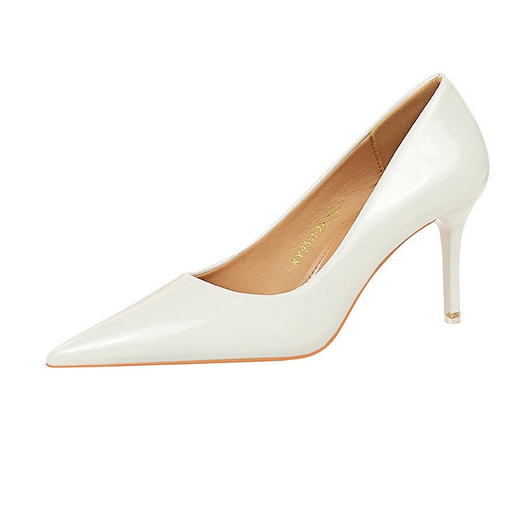 Giày cao gót BIGTREE 9511-A6 mũi nhọn chất liệu da bóng thiết kế đơn giản thời trang dành cho nữ