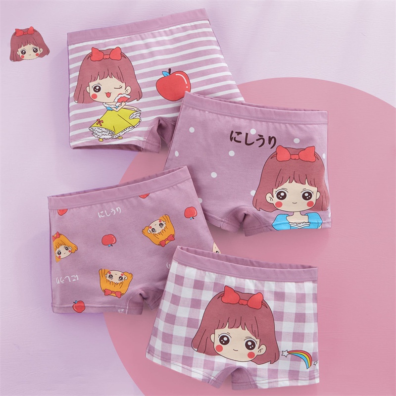 Set 4 Quần Lót Cho Bé Gái Từ 3-15 Tuổi