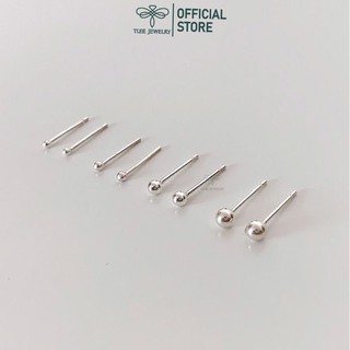 Khuyên tai bạc Tlee, Bông tai bi minidot basic- TleeJewelry