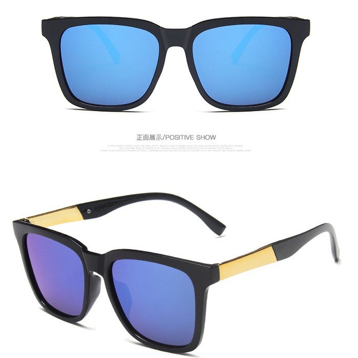 Kính Mát Gọng Vuông Bằng Kim Loại Thời Trang Cho Unisex