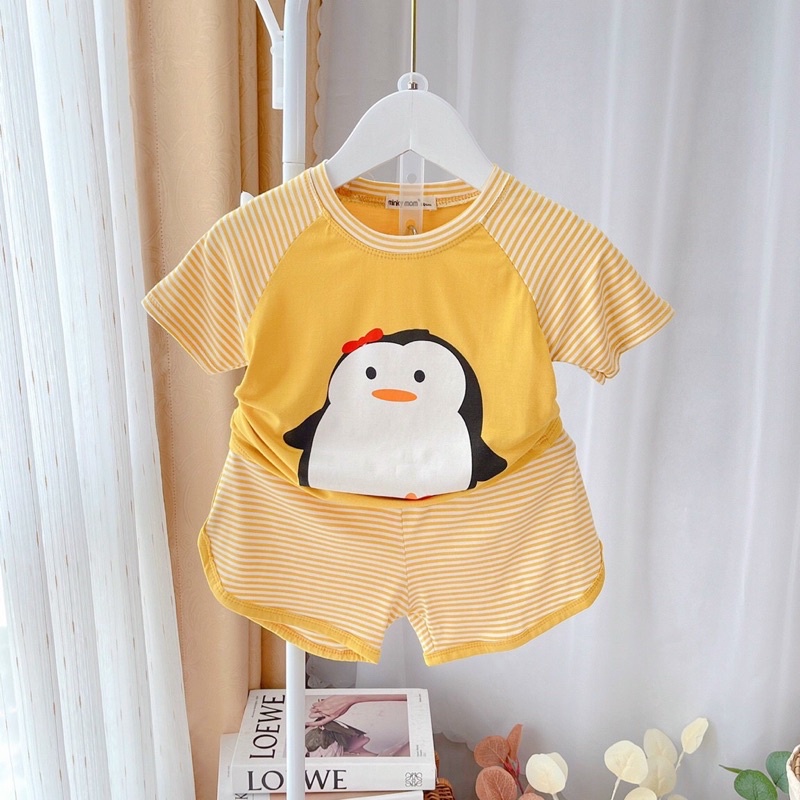 Bộ MINKY MOMcộc tay GU XÌ cho bé trai bé gái  Chất thun lạnh cao cấp siêu mềm siêu mát