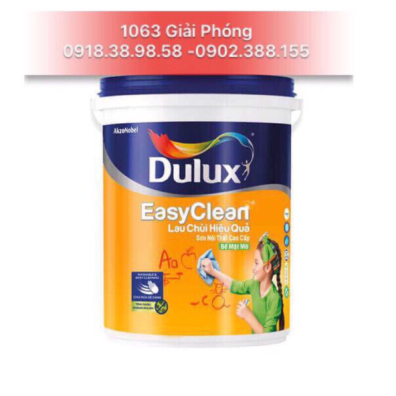 A991 - 1 LÍT  - Sơn nước nội thất cao cấp Dulux Easyclean lau chùi hiệu quả - bề mặt mờ