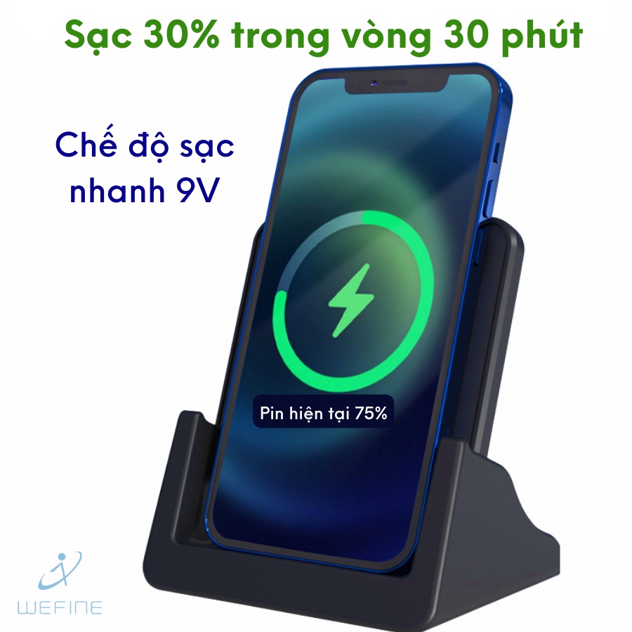 ĐẾ SẠC NHANH KHÔNG DÂY 10W, 15W HÌNH VUÔNG THÔNG MINH CHO SAMSUNG IP X TRỞ LÊN