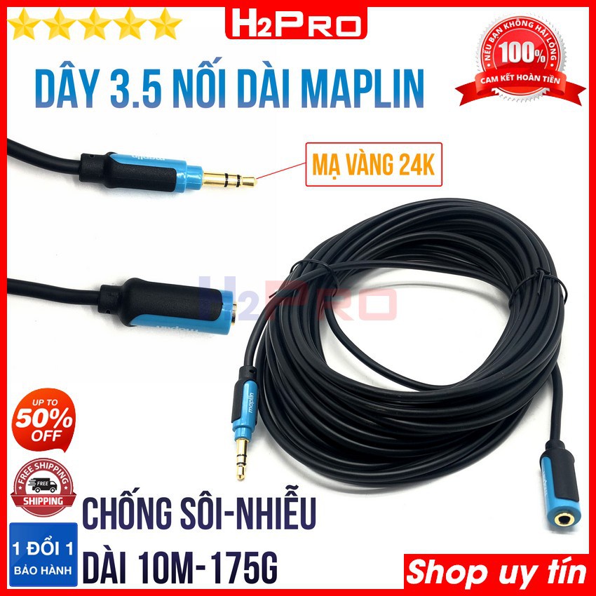 ♦✌Dây 3.5 nối dài MAPLIN H2Pro cao cấp chống nhiễu-sôi 10m, 1 đầu jack ra cái tai nghe-loa