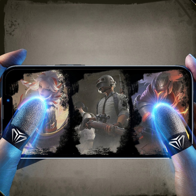 1 / 2 Cặp Bao Ngón Tay Chống Mồ Hôi Thoáng Khí Cho Chơi Game Điện Thoại Cảm Ứng