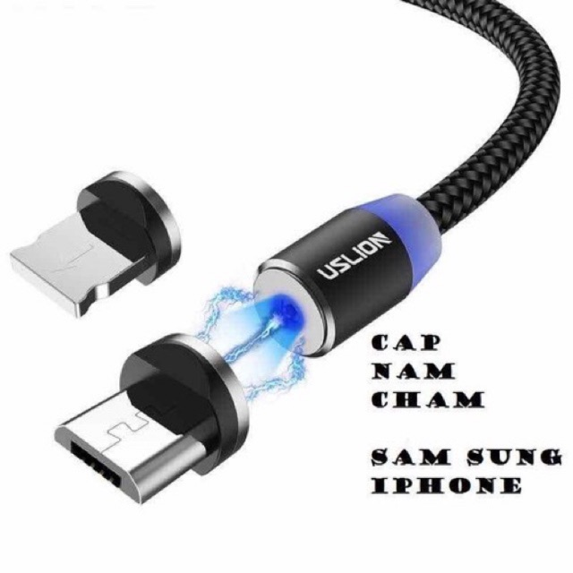 Cáp sạc nhanh nam châm cho iOS Android - Cap Sạc Nam Châm Đa Năng