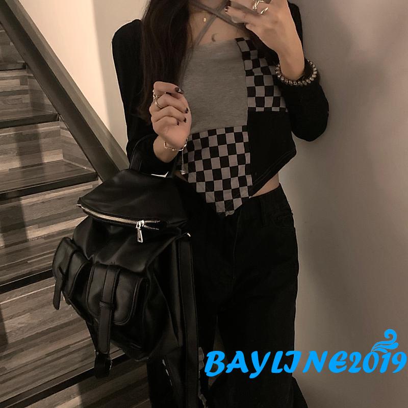 Áo croptop 2 dây kẻ sọc caro thời trang xuân hè quyến rũ cho nữ