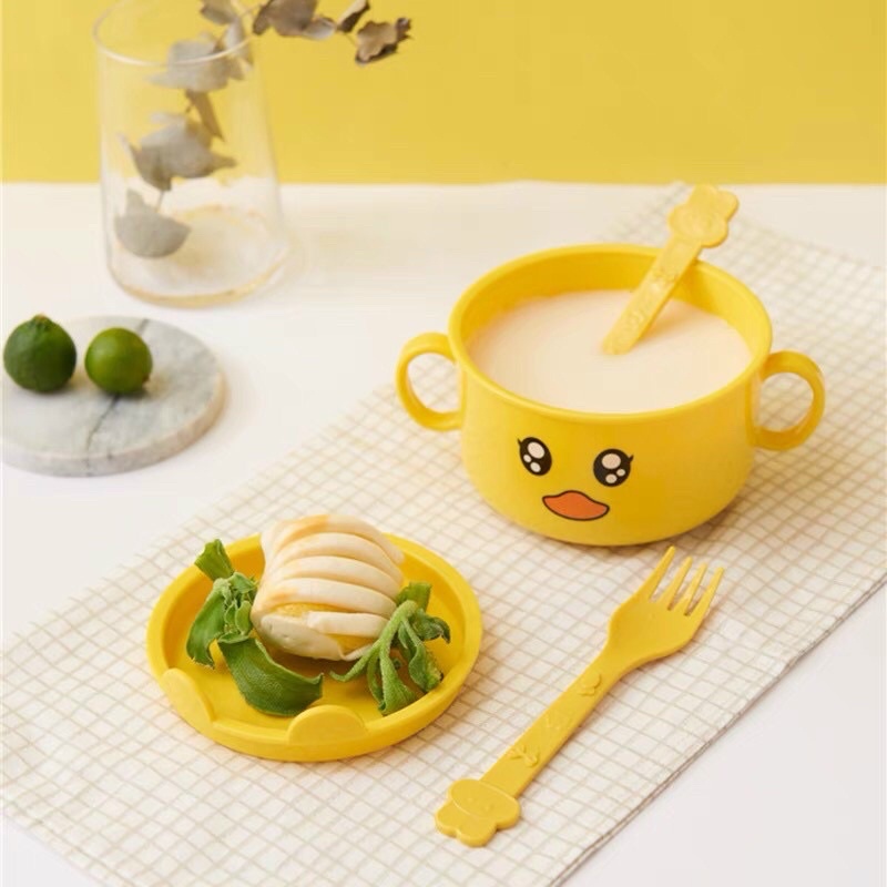 TB838 BỘ BÁT ĂN DẶM VỊT VÀNG CHO BÉ SIÊU CUTE.