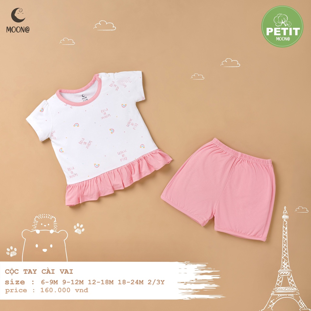 [CHÍNH HÃNG] Bộ cộc tay raglan trẻ em chất petit Moon