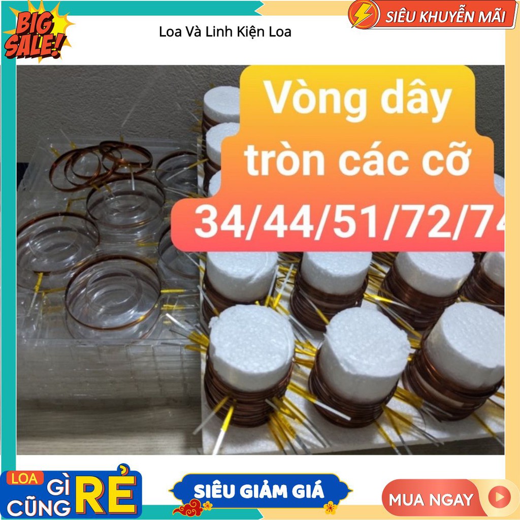 [Mã ELFLASH3 hoàn 10K xu đơn 20K] Vòng Coil Dây Tròn Các Cỡ ( 2 Đầu Ra Dây Dẹt )