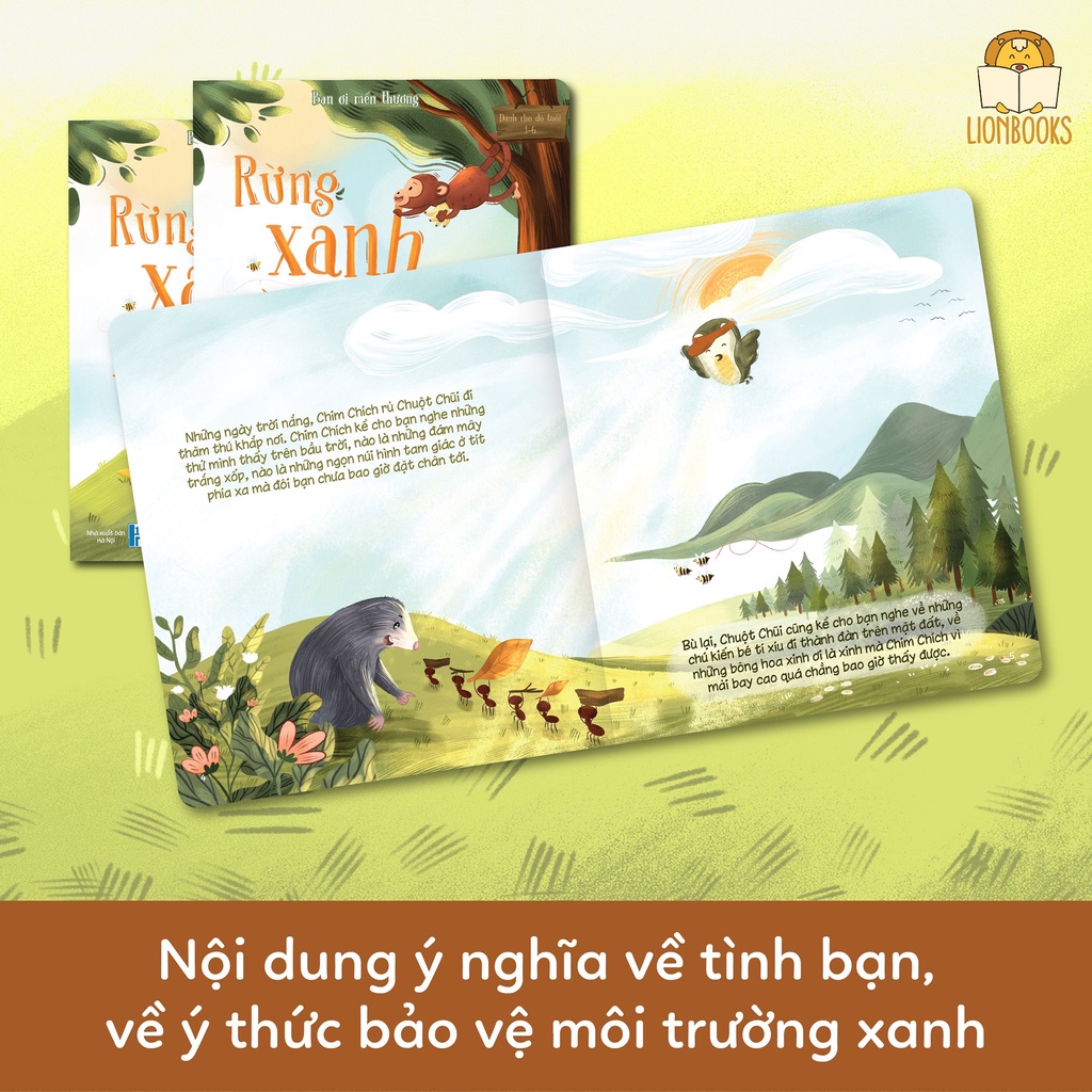 Truyện Kể Cho Bé Trước Giờ Đi Ngủ - Cuốn Rừng Xanh Rì Rào Tặng kèm 1 sticker nhân vật, cho bé 0-6 tuổi