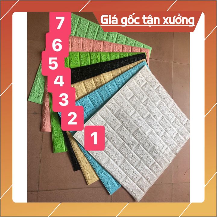 [rẻ nhất]Xốp Dán Tường Giả Gạch Màu Trắng Khổ Lớn 70x77cm Loại 1 Siêu Dính Chống Ẩm Mốc, -  Trang Trí Nhà Cửa