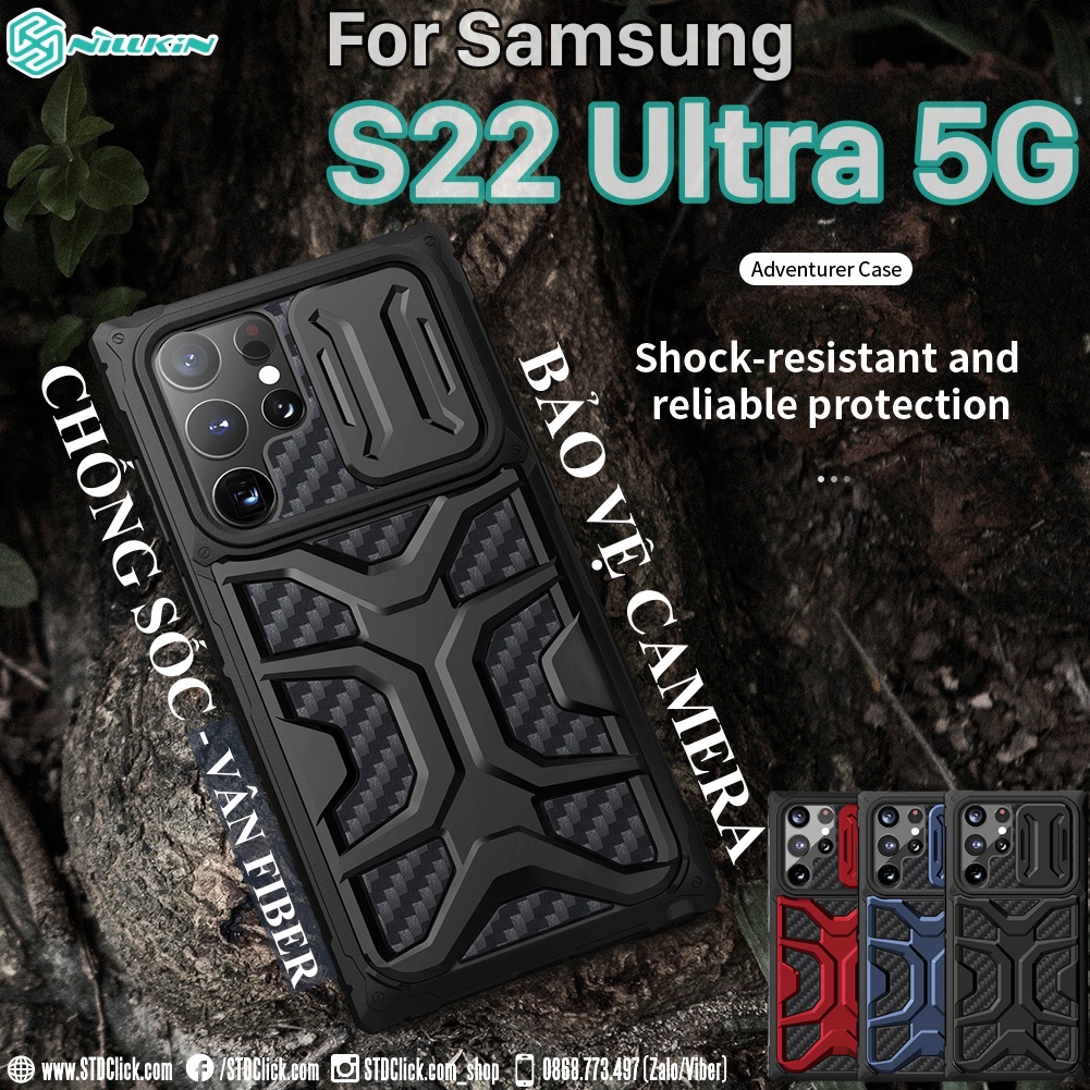 ỐP LƯNG SAMSUNG GALAXY S22 ULTRA 5G NILLKIN ADVENTURER CHÍNH HÃNG CHỐNG SỐC BẢO VỆ CAMERA