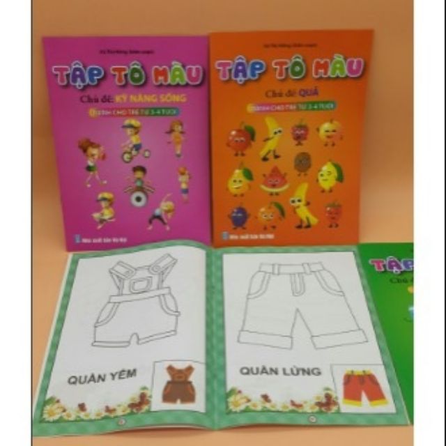 Set 8 quyển - Bộ tập tô cho bé: Tô màu, tô chữ, tô số, phát triển trí tuệ cho trẻ