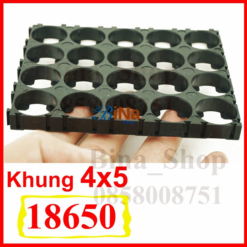 [2 cái] Khung pin 18650 3x5, 3x6, 4x5, 4x6 (tự chọn)