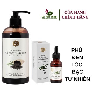 Dầu gội Cỏ Mực Mè Đen ⚡️𝐅𝐑𝐄𝐄 𝐒𝐇𝐈𝐏⚡️ 300ml & Serum Cỏ Mực Đậu Đen Phủ đen Tóc Bạc Mộc Nhu 30ml