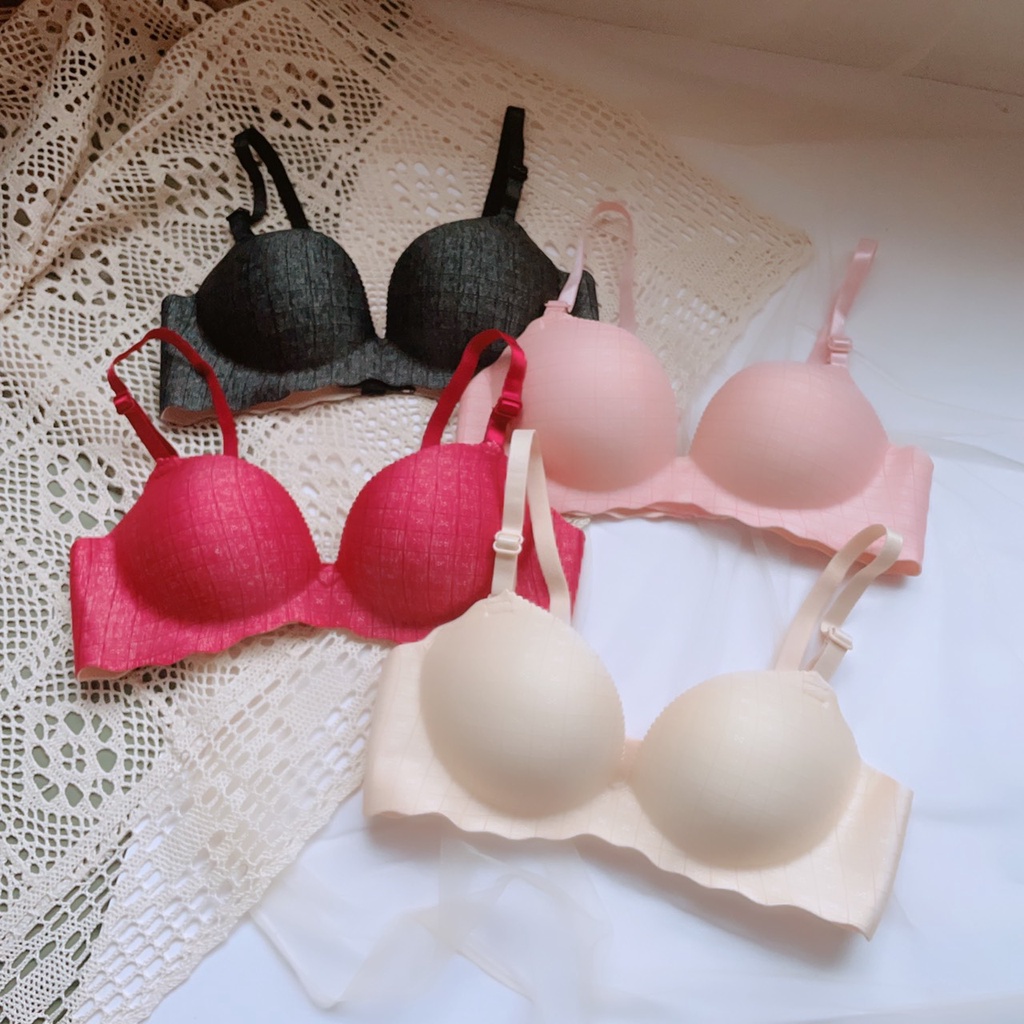 Áo lót nữ su đúc nâng ngực CharmAiry áo ngực không gọng nâng đẩy mút dày bàn tay VÂN VUÔNG có lỗ thông hơi | BigBuy360 - bigbuy360.vn