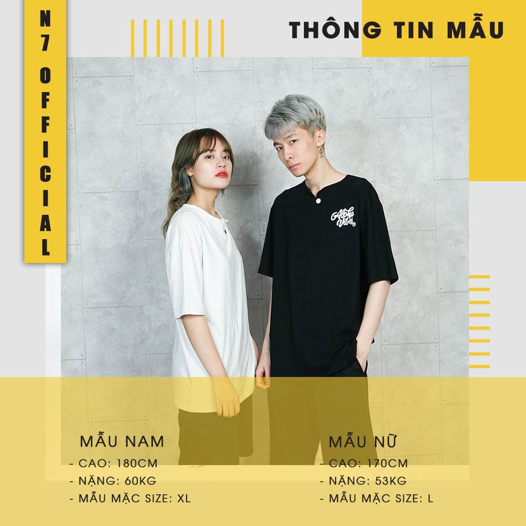 Áo thun ALOHA VIBES N7 Unisex Basic Tee phông trơn nam nữ lỡ oversize form rộng mùa hè sweater ulzzang Hàn Quốc