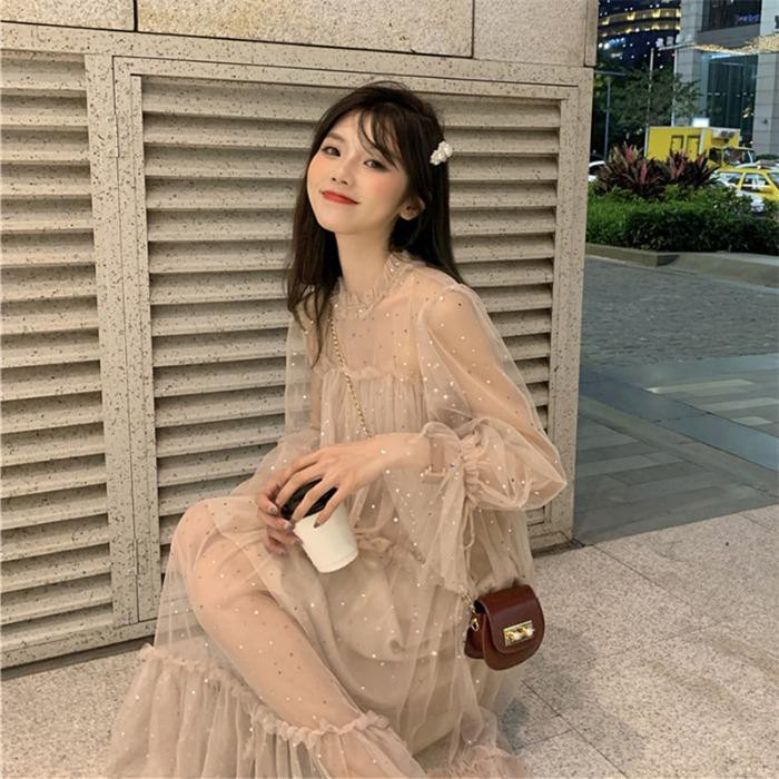 ⭐0412⭐ New French mesh midi skirt for students