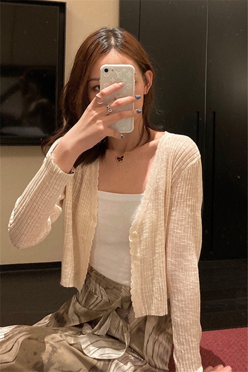 Áo Khoác Cardigan Dệt Kim Mỏng Dáng Rộng Chống Nắng Cho Nữ | BigBuy360 - bigbuy360.vn
